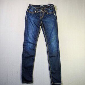 Silver Jeans Suki High Super Skinny jeans women's size W28/L31 ink blue stretch